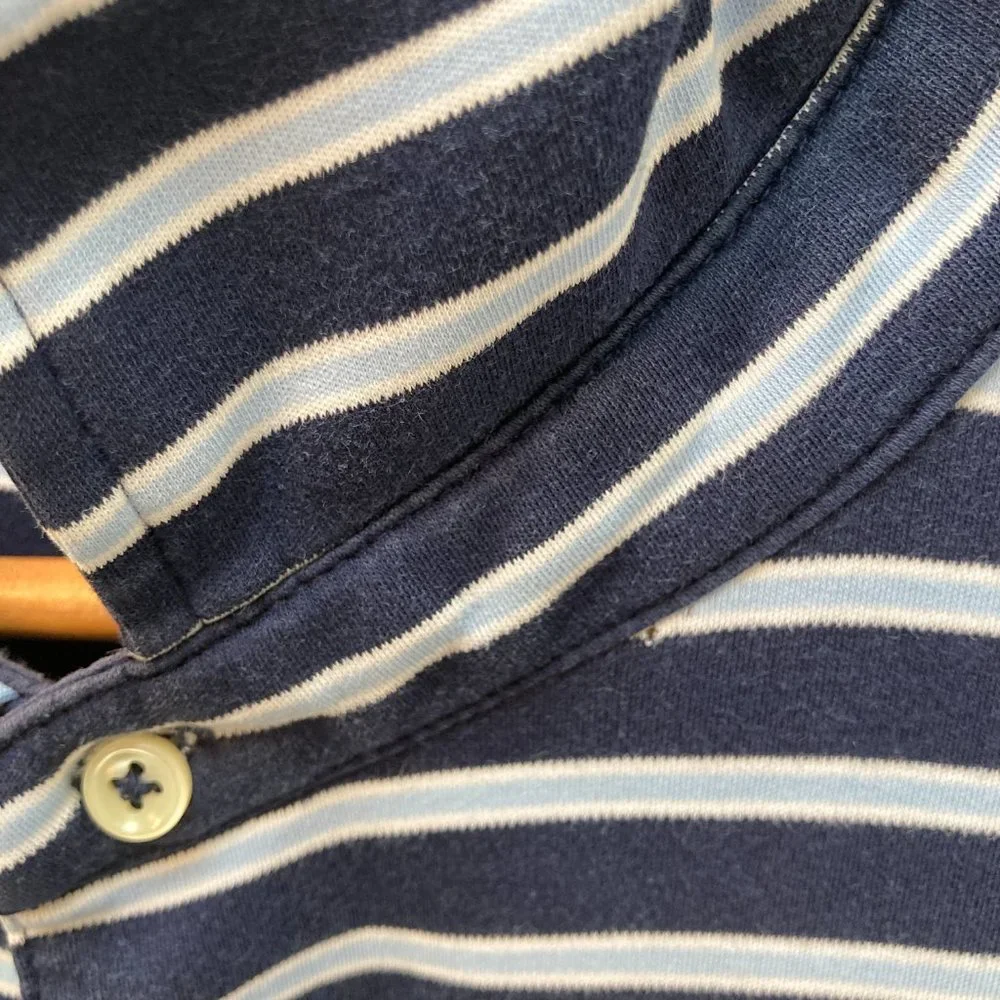 Ralph Lauren Polo Blue White Striped Short Sleeve Polo Shirt Size 3XLT
